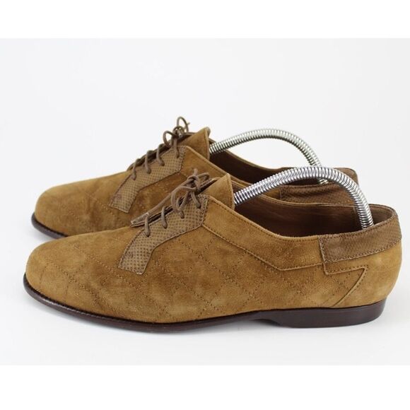Rick Pallack Oxford Shoes Mens 9 Brown Suede Quilted Lace Up Leather Sole Oxford main image 6